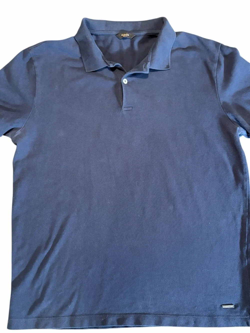 Massimo‎ Dutti Navy Short Sleeve Polo Shirt Classic Minimalist